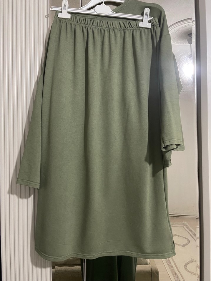 Kadın Haki Salaş Uzun Kollu Tunik - Görsel 2