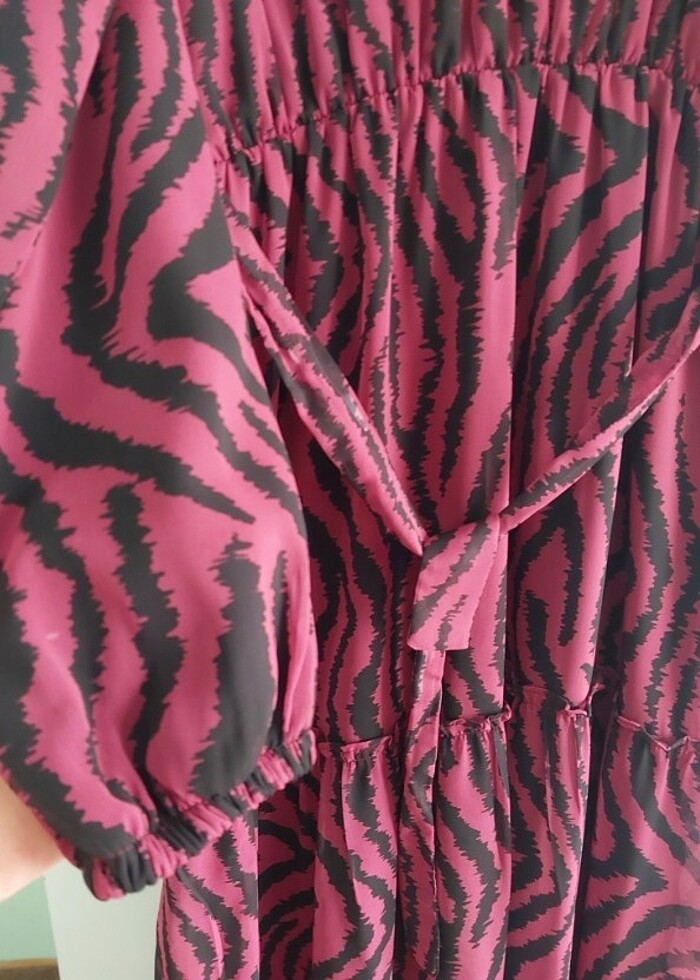 DESENLİ ŞİFON ELBİSE  - Görsel 5