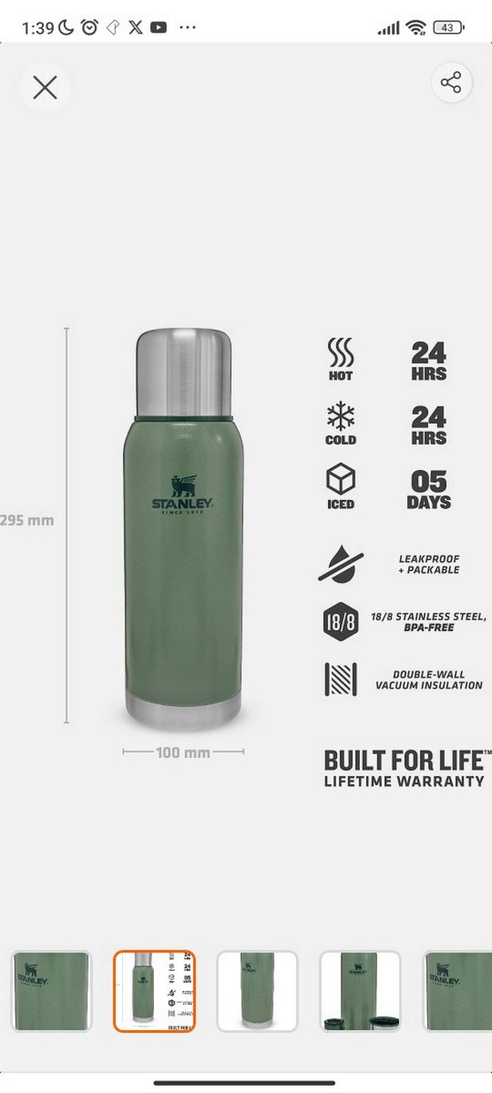 Stanley Yeşil Çelik Termos - Görsel 2