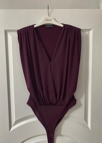 Bordo Drapeli V Yakalı Kadın Bluz