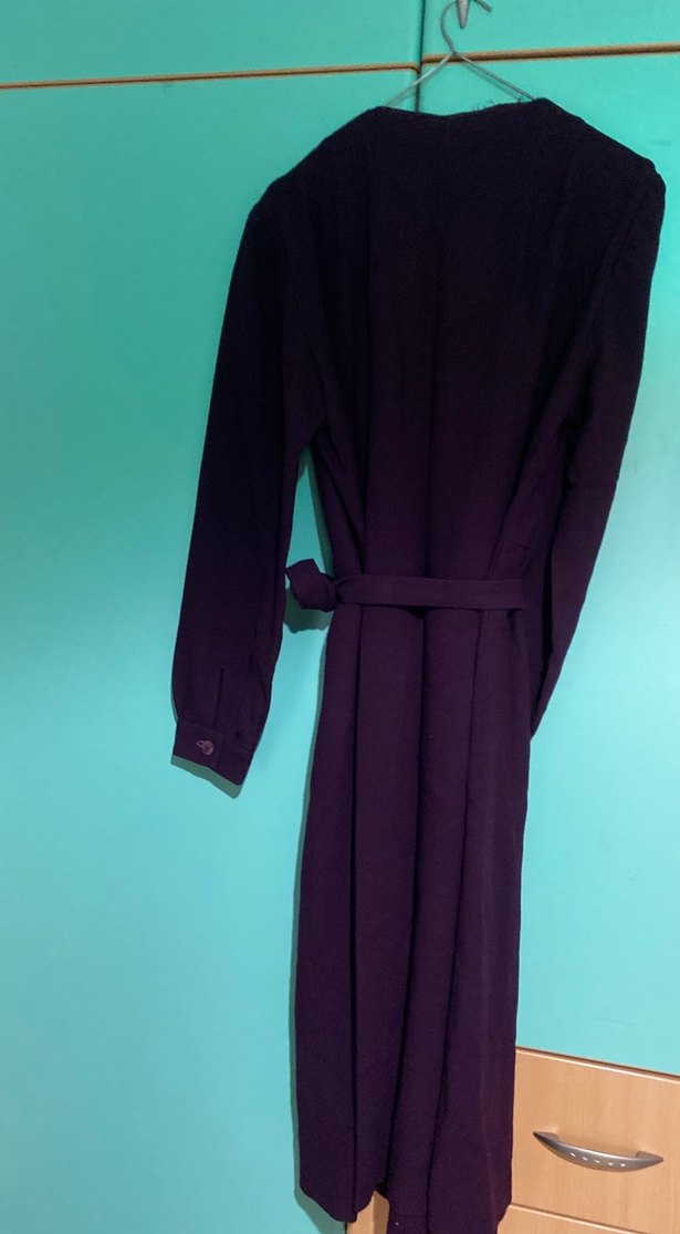 Uzun Mor Vintage Gotik Kadın Elbise - Görsel 4