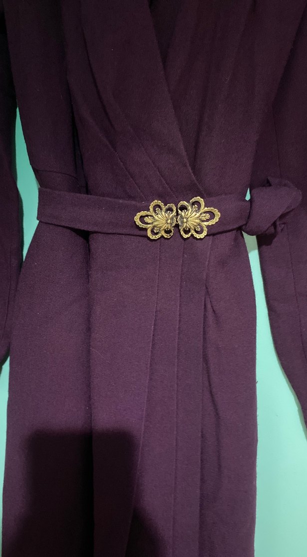 Uzun Mor Vintage Gotik Kadın Elbise - Görsel 2