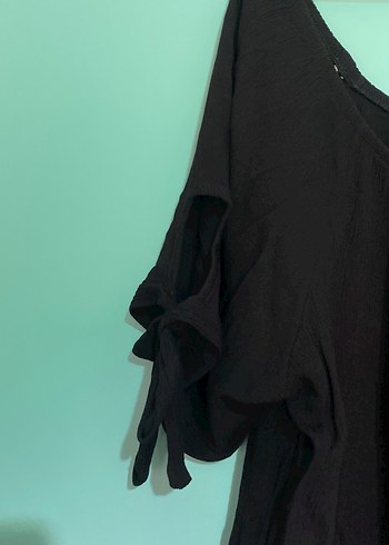 Dantel Detaylı Siyah Kadın Bluz - Görsel 3