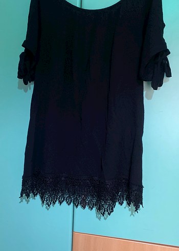 Dantel Detaylı Siyah Kadın Bluz - Görsel 6