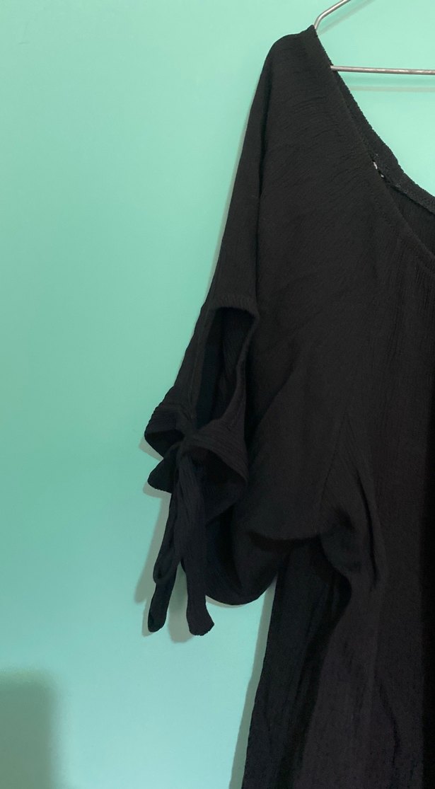 Dantel Detaylı Siyah Kadın Bluz - Görsel 3