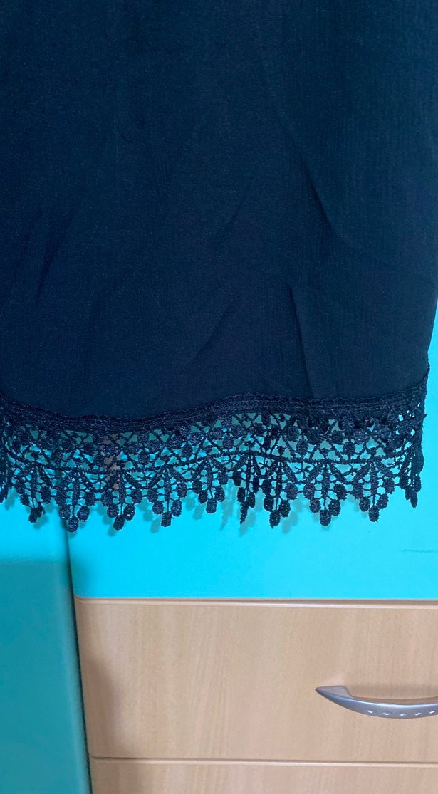 Dantel Detaylı Siyah Kadın Bluz - Görsel 2