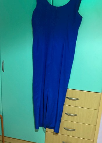 Sade Mavi Uzun Abiye Elbise - Görsel 3