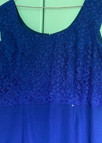 Sade Mavi Uzun Abiye Elbise - Görsel 2