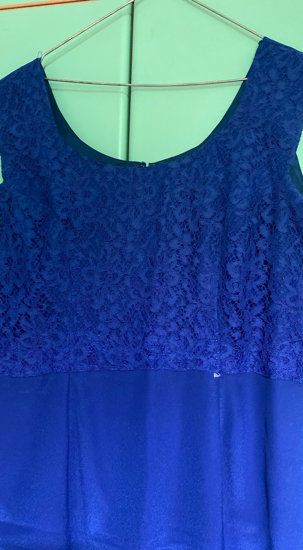 Sade Mavi Uzun Abiye Elbise - Görsel 2