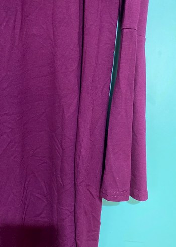 Kadın Mor Uzun Kollu Salaş Midi Tunik - Görsel 2