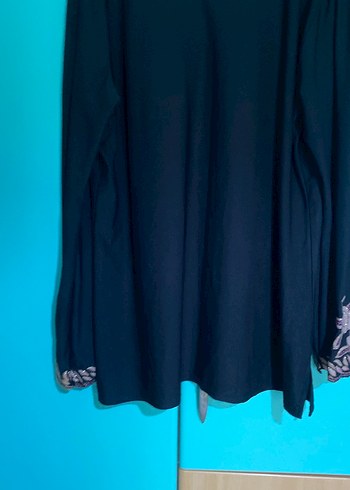 Nakışlı Siyah Bohem Kadın Tunik - Görsel 4