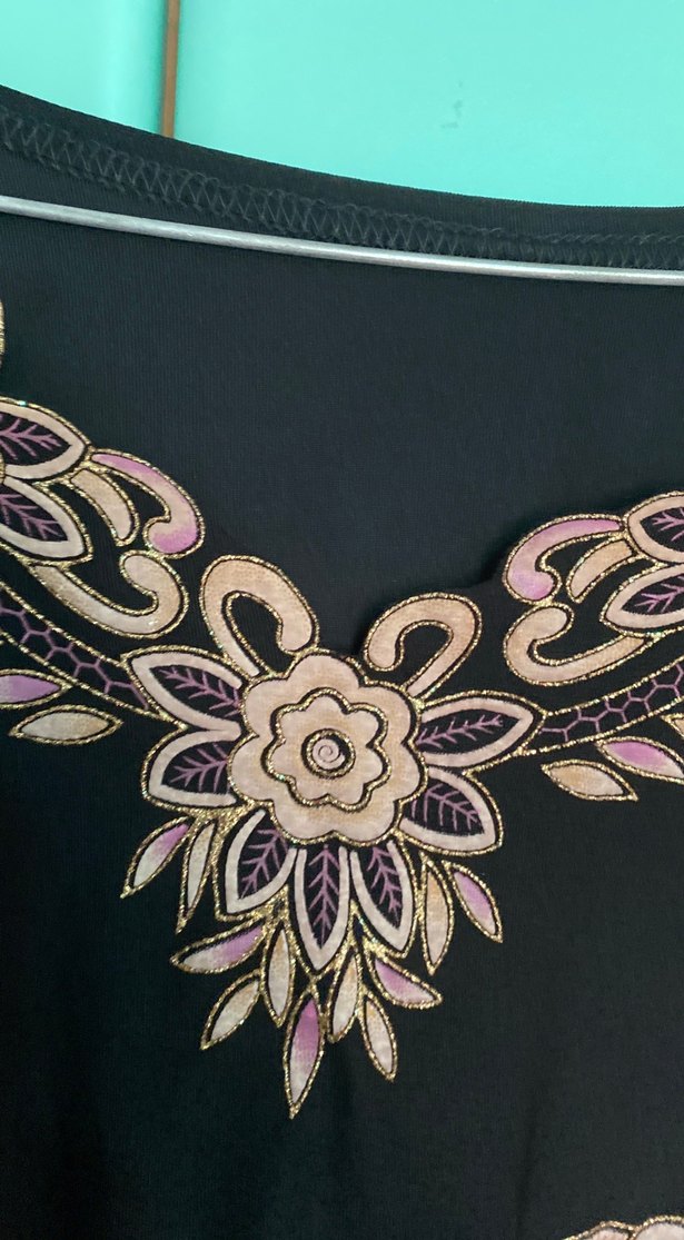 Nakışlı Siyah Bohem Kadın Tunik - Görsel 3