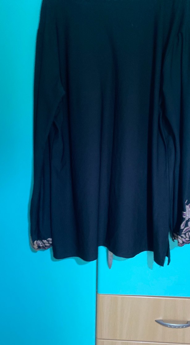 Nakışlı Siyah Bohem Kadın Tunik - Görsel 4