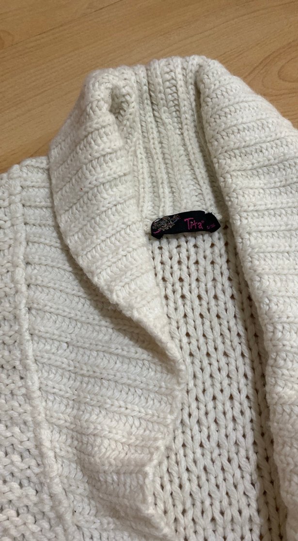 Beyaz Örgü Kadın Hırka - Görsel 3