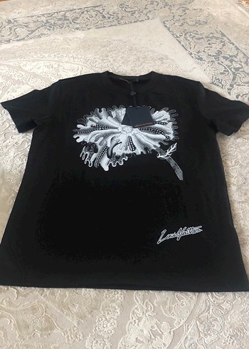 Düğmeli Siyah Erkek Tişört, Baskılı, Kısa Kollu - Görsel 3