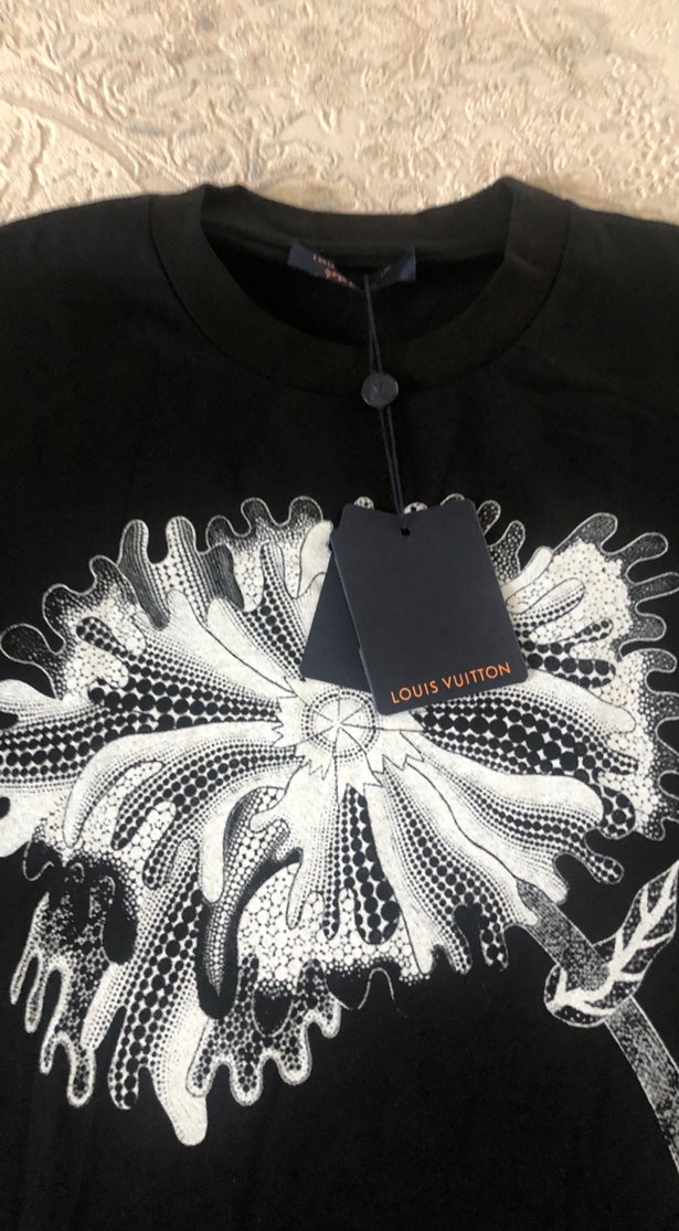 Düğmeli Siyah Erkek Tişört, Baskılı, Kısa Kollu - Görsel 2