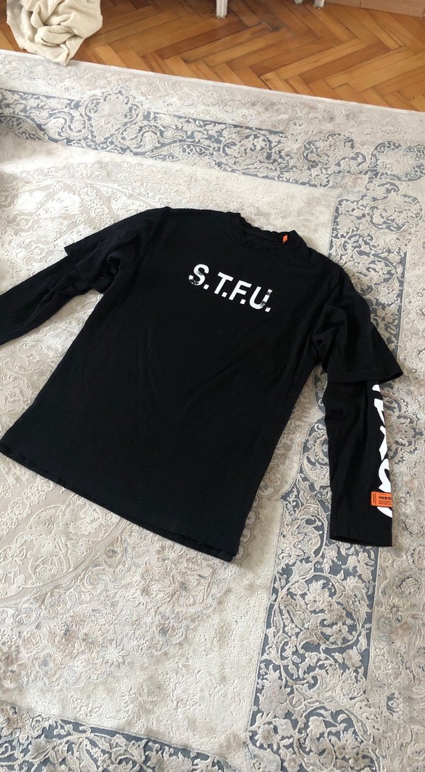 Siyah Uzun Kollu Street Wear Tişört - Görsel 3