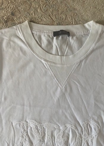 Erkek Beyaz Pamuklu Basic Tişört - Görsel 3