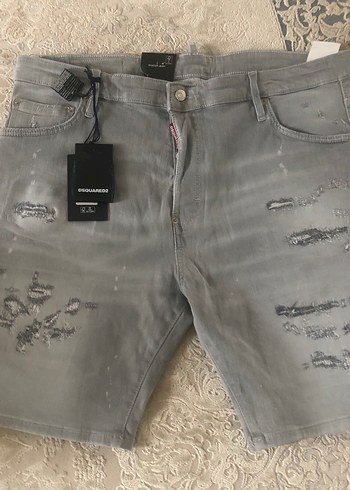 Gri Erkek Mini Kot Şort Bol Kesim - Görsel 2