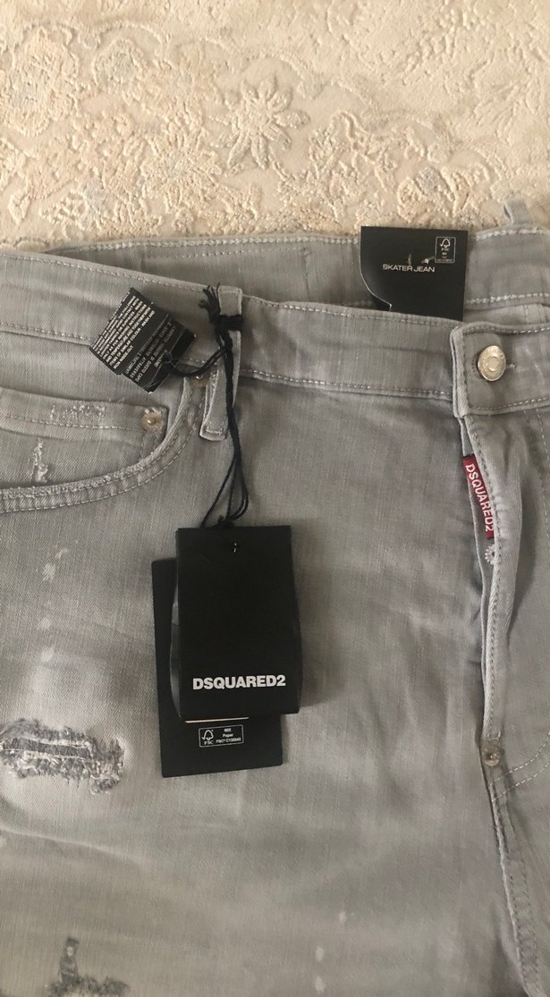 Gri Erkek Mini Kot Şort Bol Kesim - Görsel 3