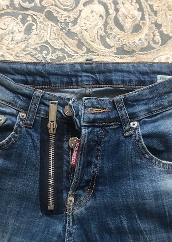 Düğmeli Bol Kesim Mavi Kot Pantolon - Görsel 4