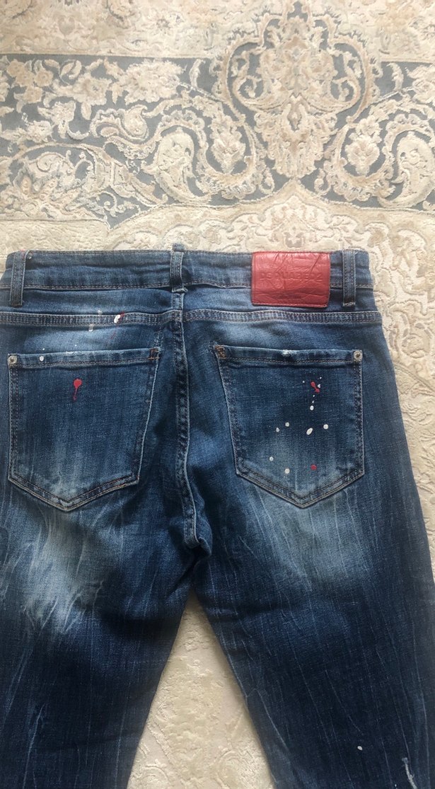 Düğmeli Bol Kesim Mavi Kot Pantolon - Görsel 3