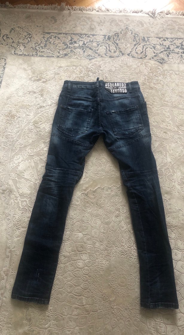 Erkek Koyu Mavi Slim Fit Denim Jean - Görsel 4