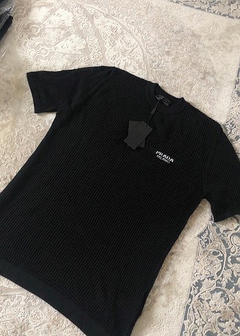 Siyah Örgü Erkek Tişört - Görsel 4