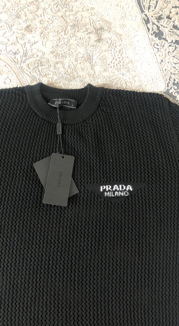 Siyah Örgü Erkek Tişört - Görsel 3