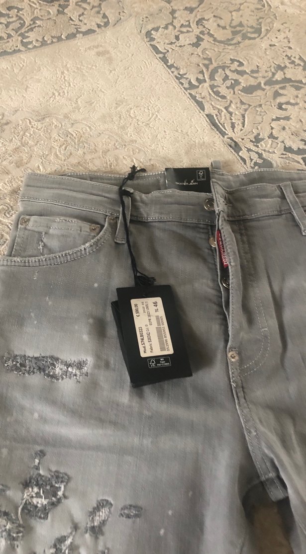 Gri Erkek Kısa Paça Kot Şort - Görsel 2