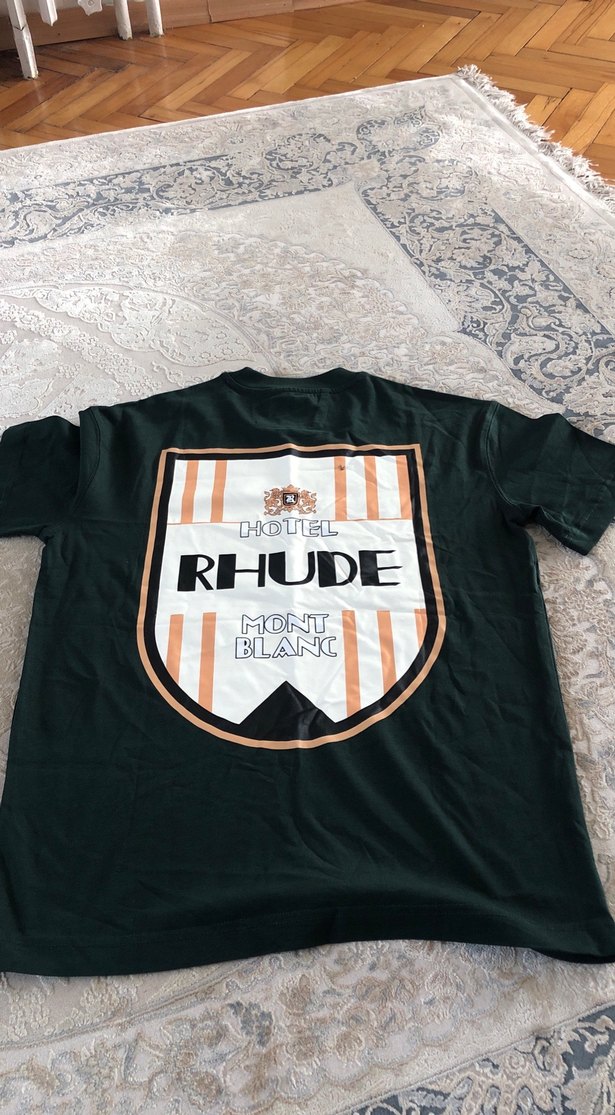 Siyah RHUDE Baskılı Kısa Kollu Tişört - Görsel 3