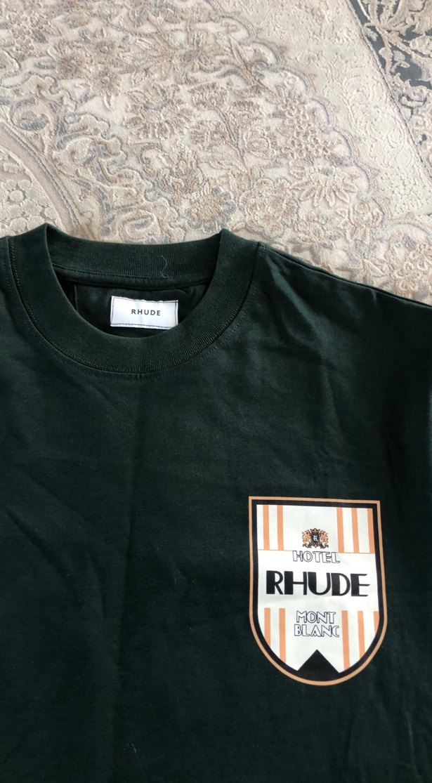 Siyah RHUDE Baskılı Kısa Kollu Tişört - Görsel 2