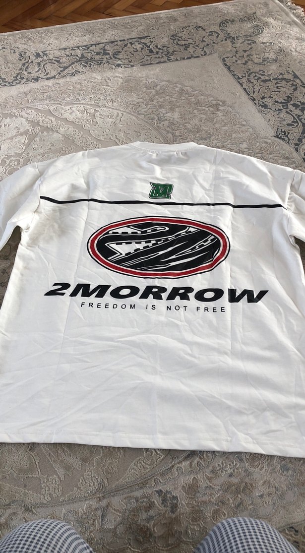 Beyaz Baskılı Erkek Tişört - Görsel 3