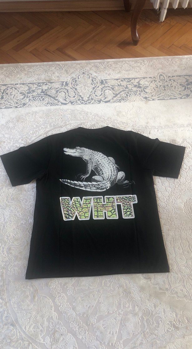 Siyah Baskılı Erkek Oversize Tişört - Görsel 4