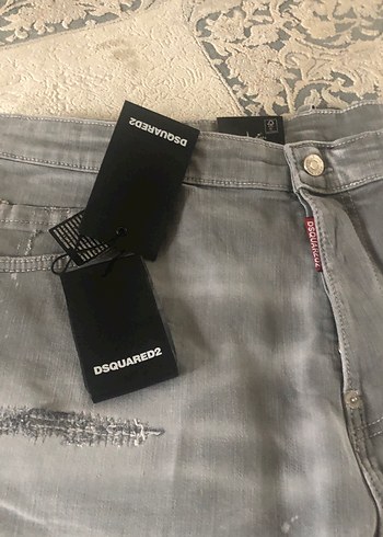 Gri Erkek Kot Şort Bol Kesim Kemerli - Görsel 3