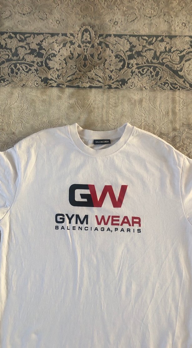 Balenciaga Beyaz Baskılı Erkek Tişört - Görsel 2