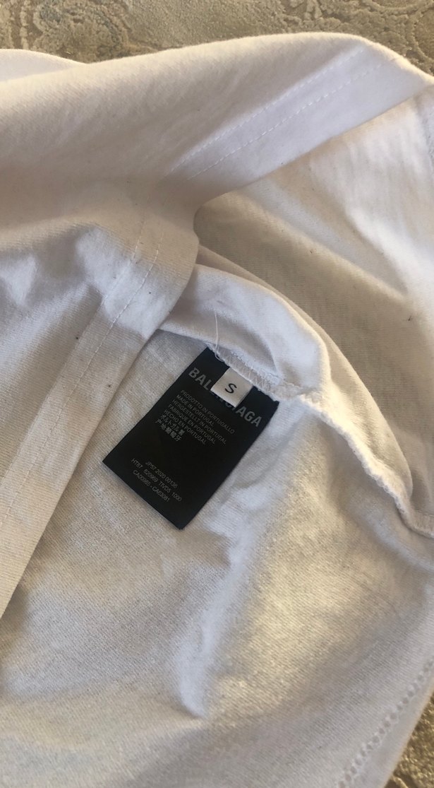 Balenciaga Beyaz Baskılı Erkek Tişört - Görsel 3