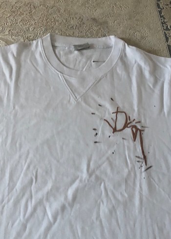 Beyaz Baskılı Erkek Tişört - Görsel 2