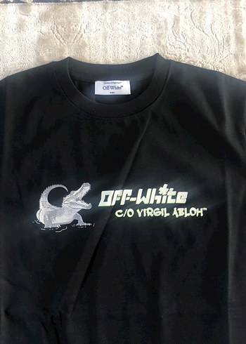 Off-White Siyah Baskılı Erkek Tişört - Görsel 2