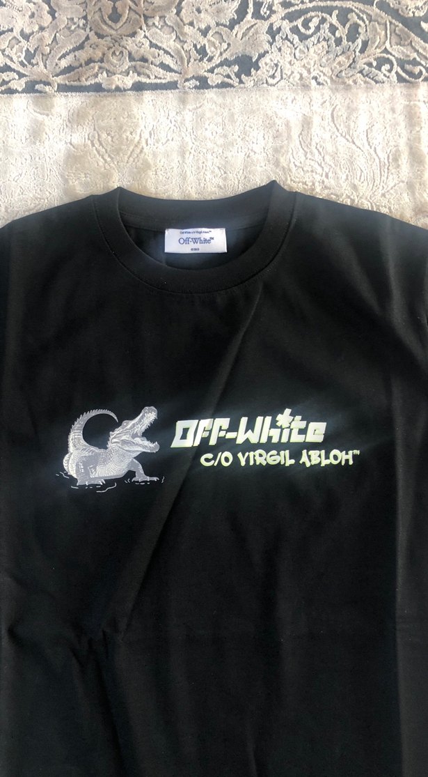 Off-White Siyah Baskılı Erkek Tişört - Görsel 2