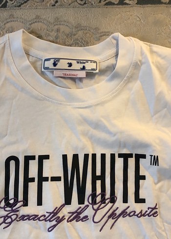 Beyaz Off-White Baskılı Erkek Tişört - Görsel 3