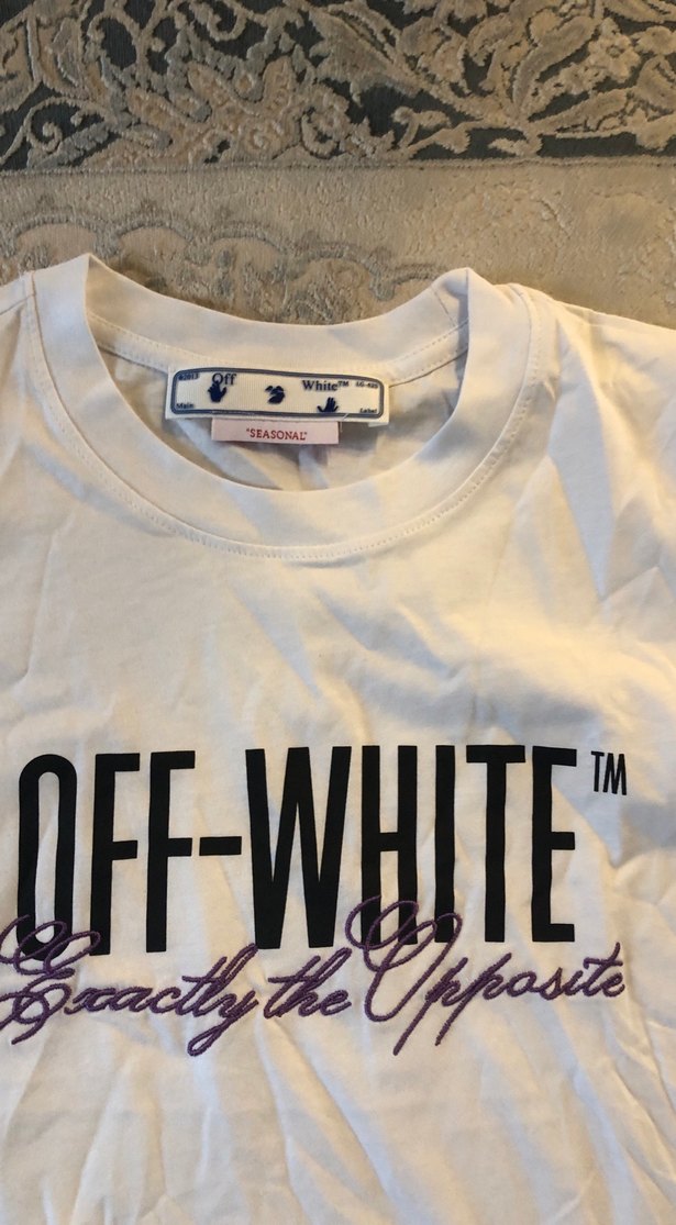 Beyaz Off-White Baskılı Erkek Tişört - Görsel 3