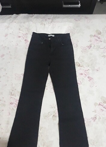 Siyah ispanyol paça pantalon