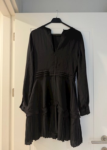 Siyah Piliseli Midi Kadın Abiye Elbise - Görsel 2