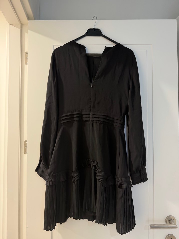 Siyah Piliseli Midi Kadın Abiye Elbise - Görsel 2