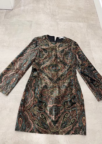 Uzun Kollu Bohem Desenli Kadın elbise - Görsel 2