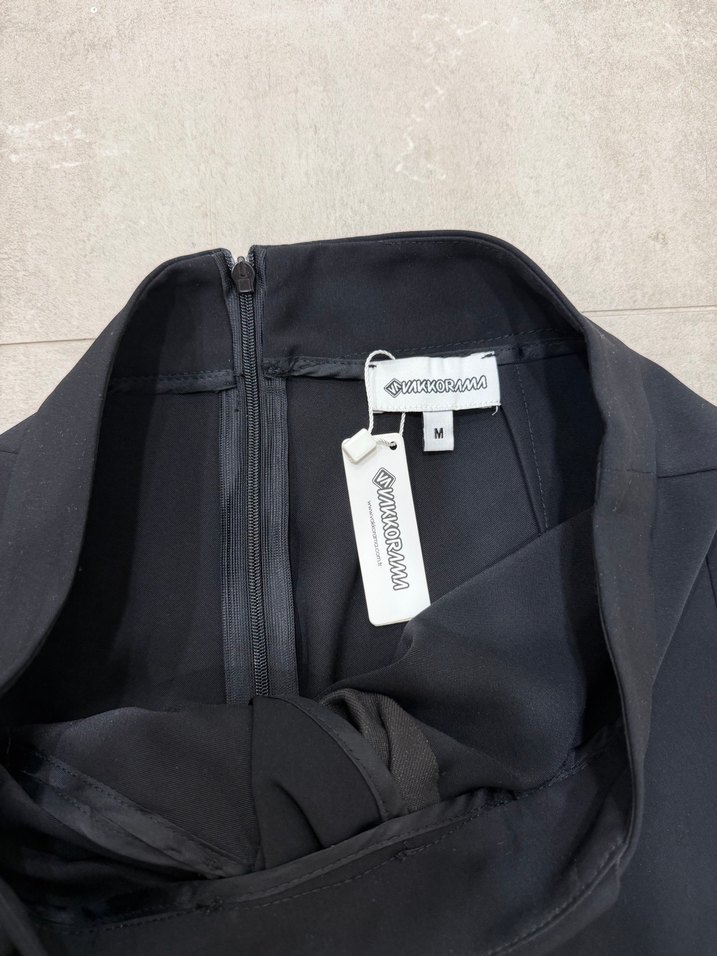 Drapeli Siyah Mini Etek - Görsel 2