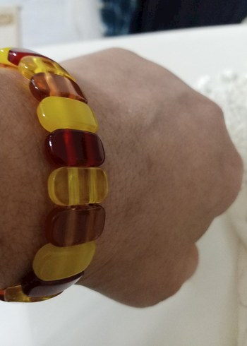 Beyrut toz kehribar bileklik premium 20 cm - Görsel 4