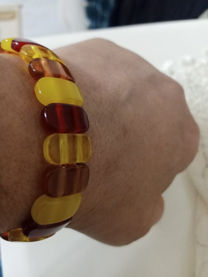 Beyrut toz kehribar bileklik premium 20 cm - Görsel 4