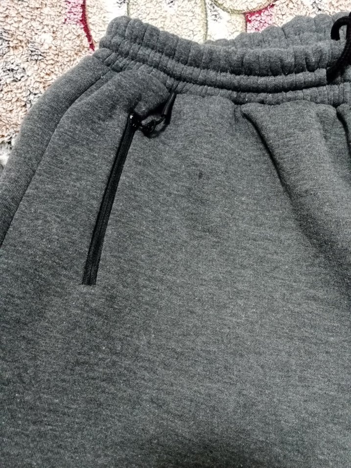 Gri Erkek Fermuarlı Rahat Eşofman Altı XXL beden 111 boy 69 en - Görsel 2